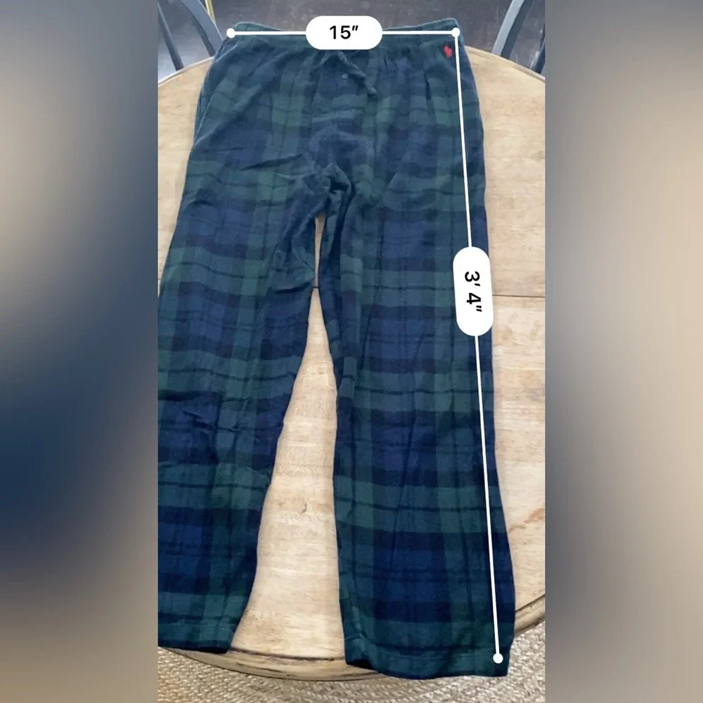 Polo‎ Ralph Lauren Men’s Sz L Green/Navy Plaid Flannel Loungewear Pant